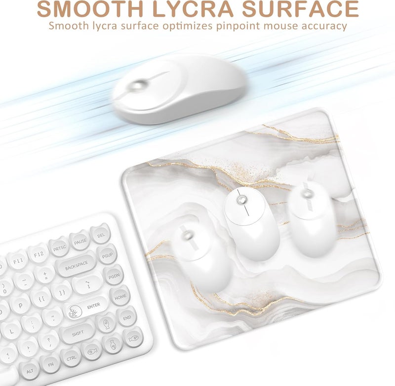 eulps Mouse Pad with Stitched Edge, Multiple Patterns Computer Mouse Pads with Non-Slip Rubber Base, Washable Cloth Mousepad, for Gaming, Laptop, PC (Ivory Gold) - Image 4